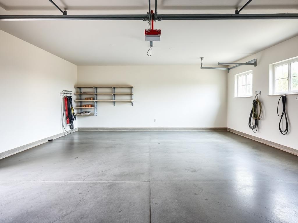 Clean empty garage after a garage cleanout